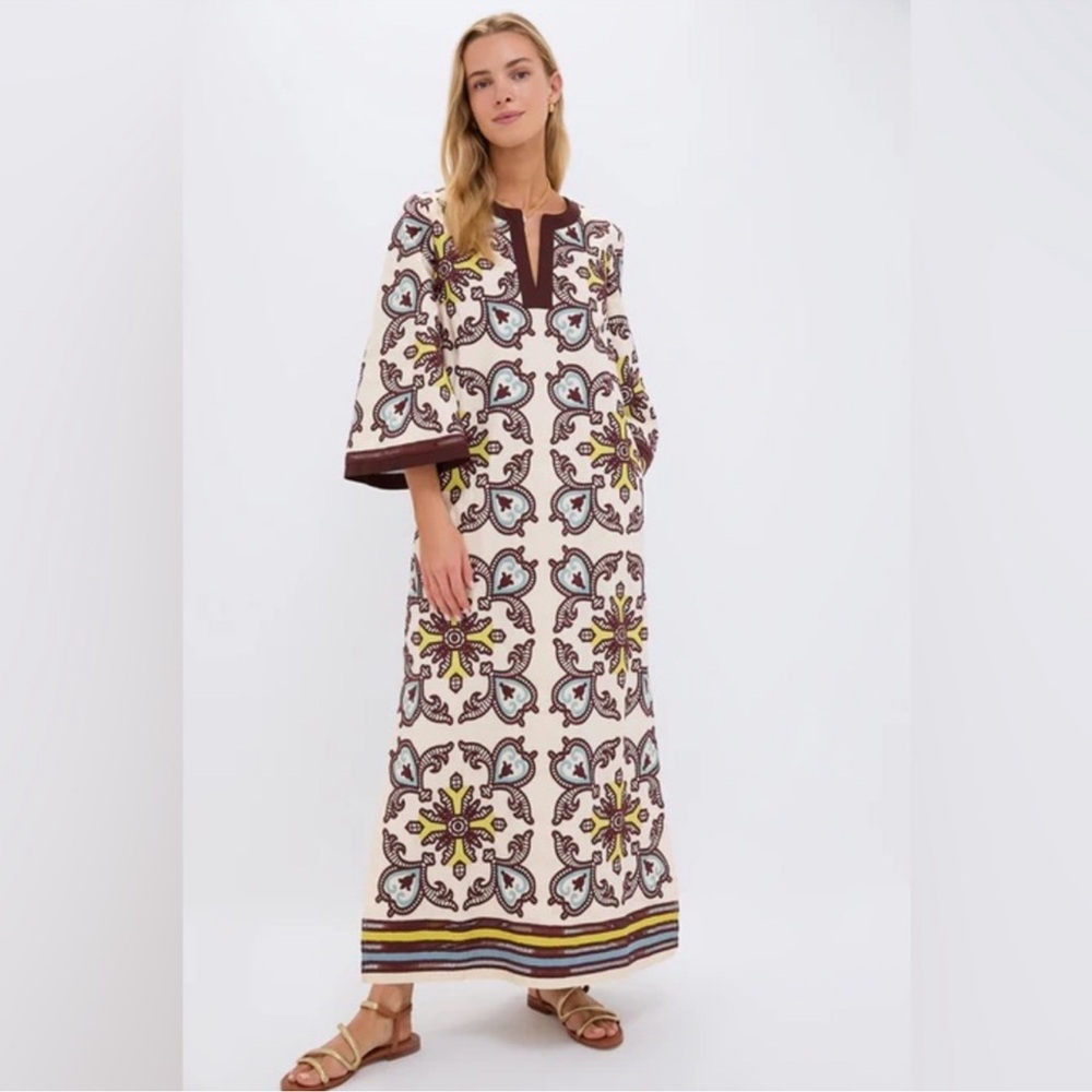 Tuckernuck Cream and Brown Floral Maxi Dress